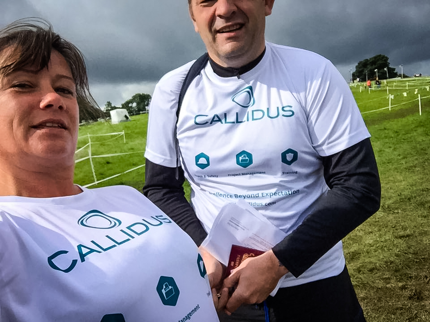 Staff from Calidus modelling t-shirts printed by really Good Branding