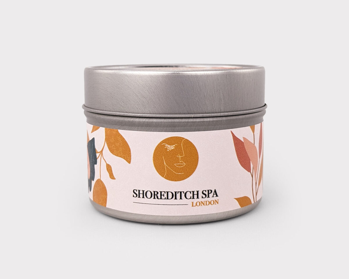 Branded Spiced Pumpkin Candle with lid on