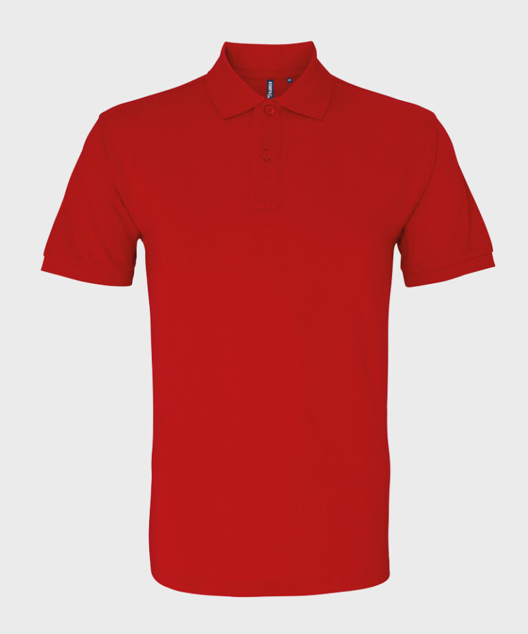 Branded Polo Shirt in Cherry Red