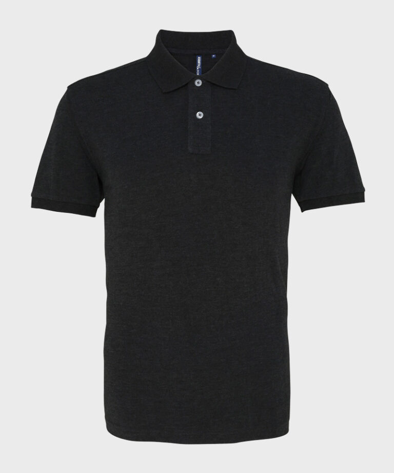 Branded Polo Shirt in Heather Black