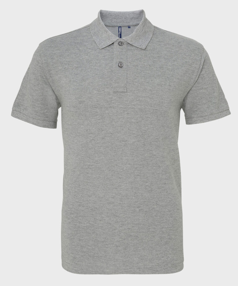 Branded Polo Shirt in Heather Grey