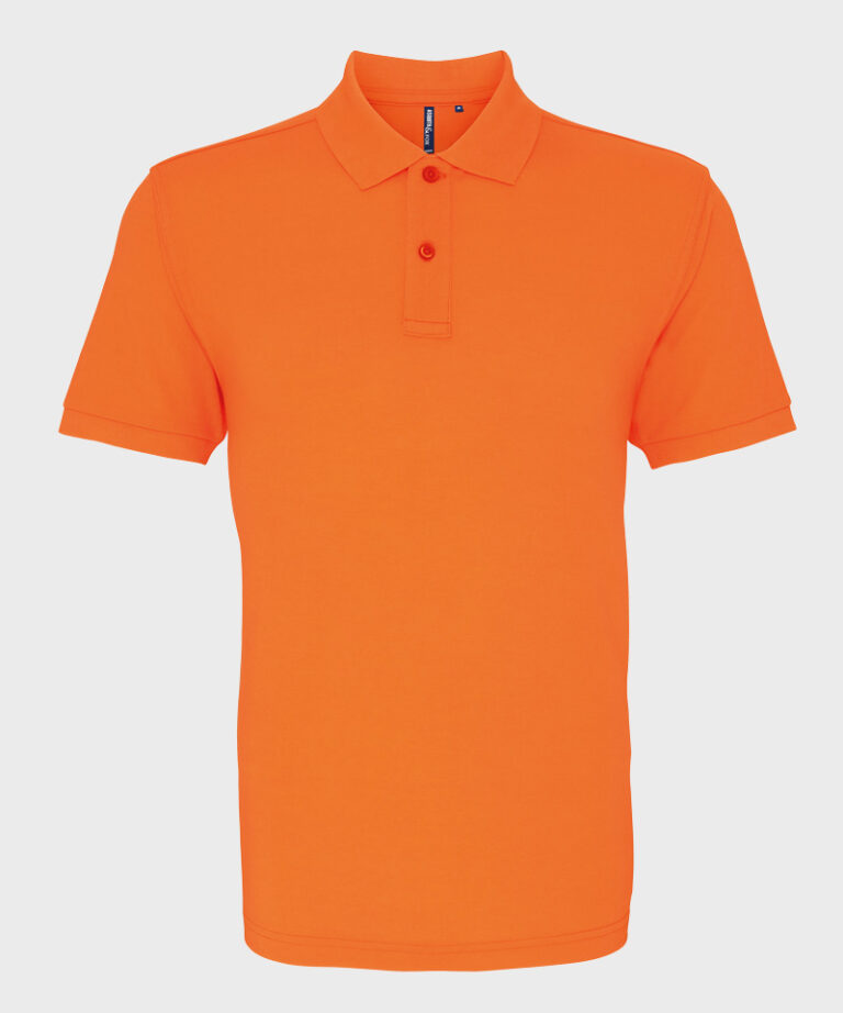 Branded Polo Shirt in Neon Orange