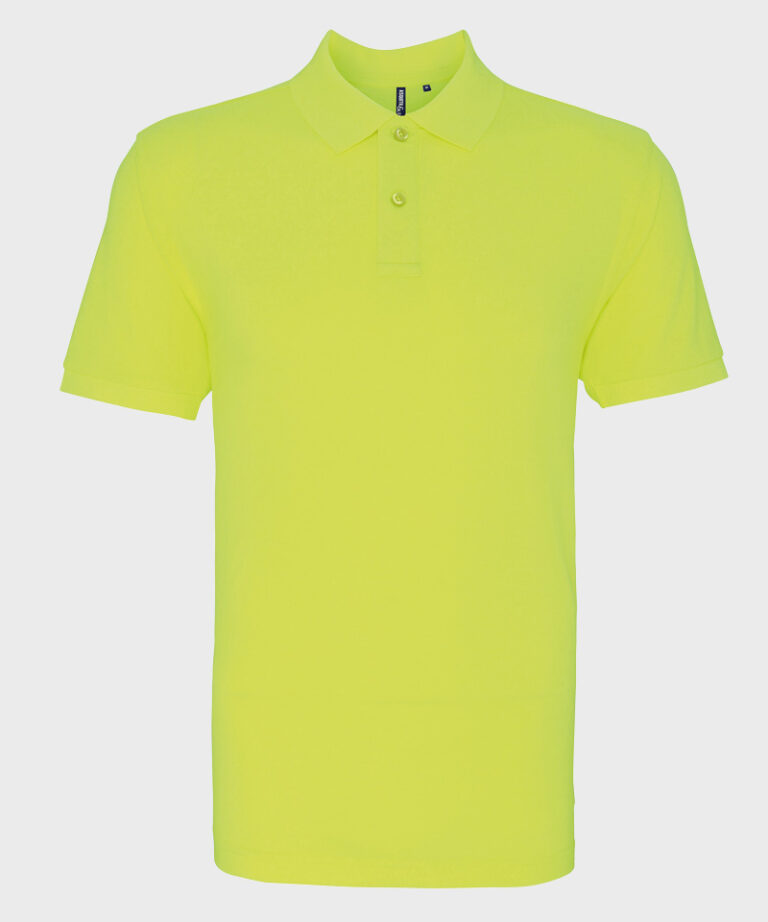 Branded Polo Shirt in Neon Yellow