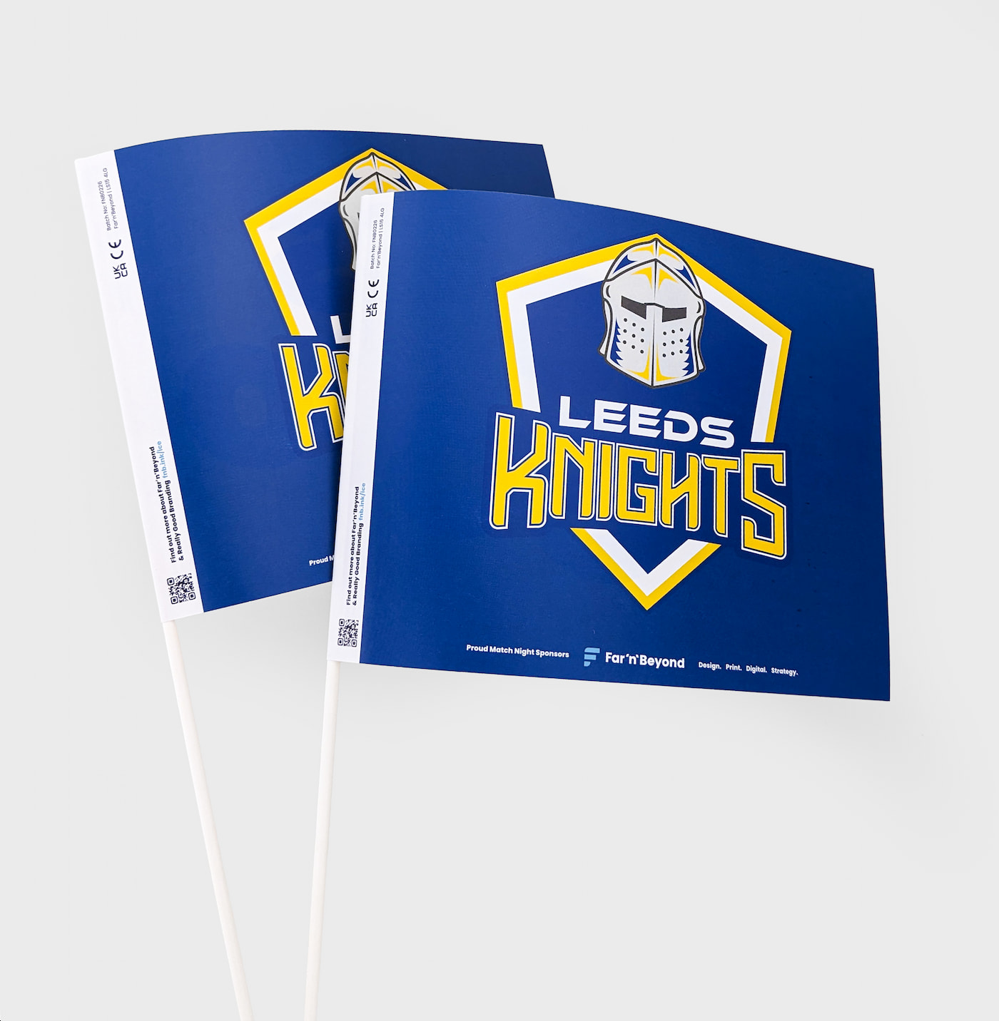 Printed Paper Flags for Leeds Knights